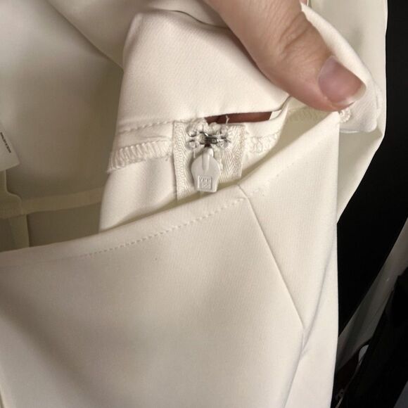 Express Women's Tailored Ivory Double-Breasted Tuxedo Blazer NYE Jumpsuit - Picture 10 of 12